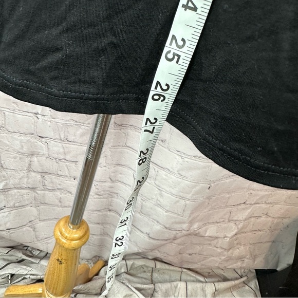 boutique annabelle Black split open sleeve rayon top womens minimalist new - Picture 5 of 10